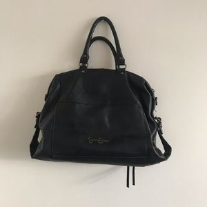 Jessica Simpson Bowler Crossbody Black Leather Bag